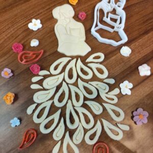 Linzer-Ausstecher Hochzeitspaar mit Blumen 4