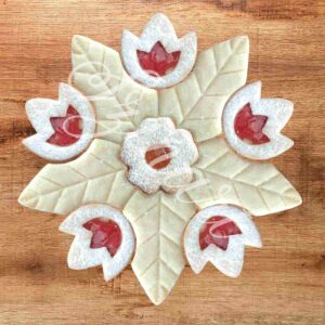 Tulpen- und Blätter-Linzer-Set