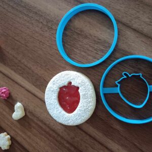 Linzer Ring Ausstecher Set mit Erdbeer-Muster