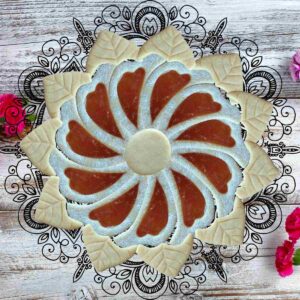 Linzer-Ausstechformen-Set in Fächerform mit Blattmuster