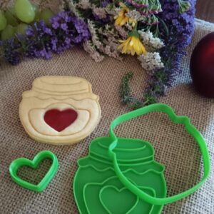 Omas Honigglas Linzer-Ausstechform und Präger