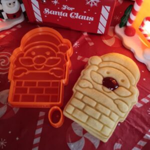 Weihnachtsmann-im-Schornstein-Ausstecher und Prägestempel