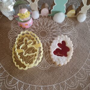 Osterliches Häschennest mit Rüschen Linzer Ausstecherset