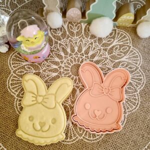 Häschenmädchen mit Schleife Linzer Ausstecherset und Musterstempel