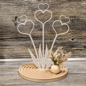 Herzblumen Komposition mit Mini-Vase