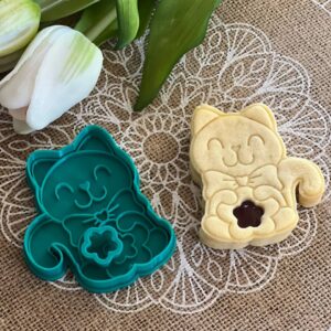 Linzer-Ausstecher-Set mit Prägestempel „Katzenhappen”