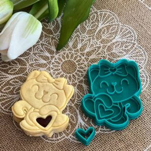 Linzer-Ausstecher-Set mit Prägestempel „Herzkatze”