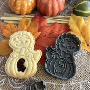 Kürbis-Dino – Linzer Ausstecherset mit Präger